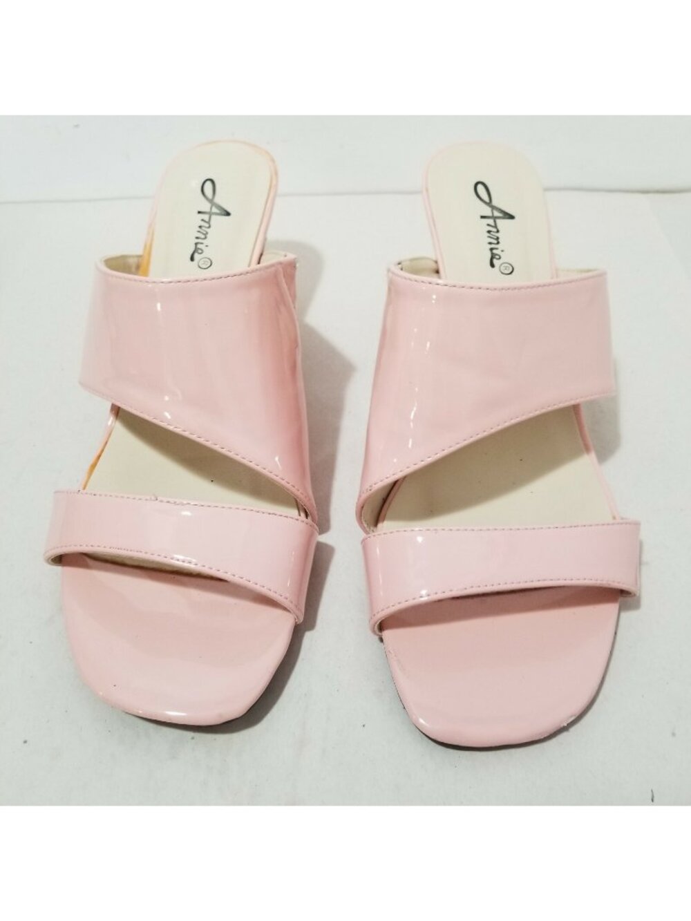 PInk Patent Leather Sandals with jeweled Heel size 11M Anne Brand